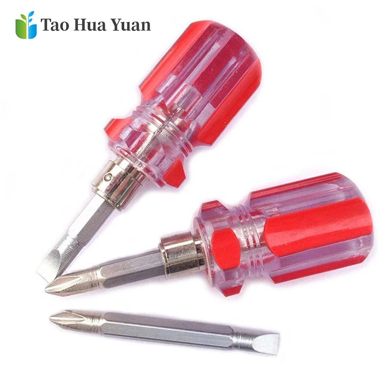 

1pcs Dual Purpose Slotted/Phillips Screwdriver Expansion Screwdriver Cross Word Ratchet Screwdriver Manual Hardware Hand Tools A