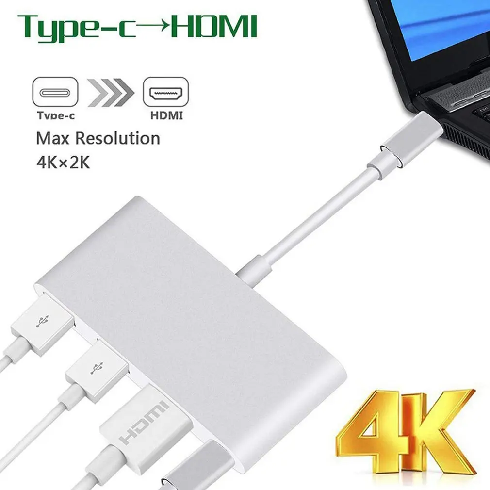 Usb C к Hdmi адаптер Usb 3,1 type C к Vga Hdmi 4K конвертер UHD порт концентратор Ef профессиональная Мода Быстрый порт способность