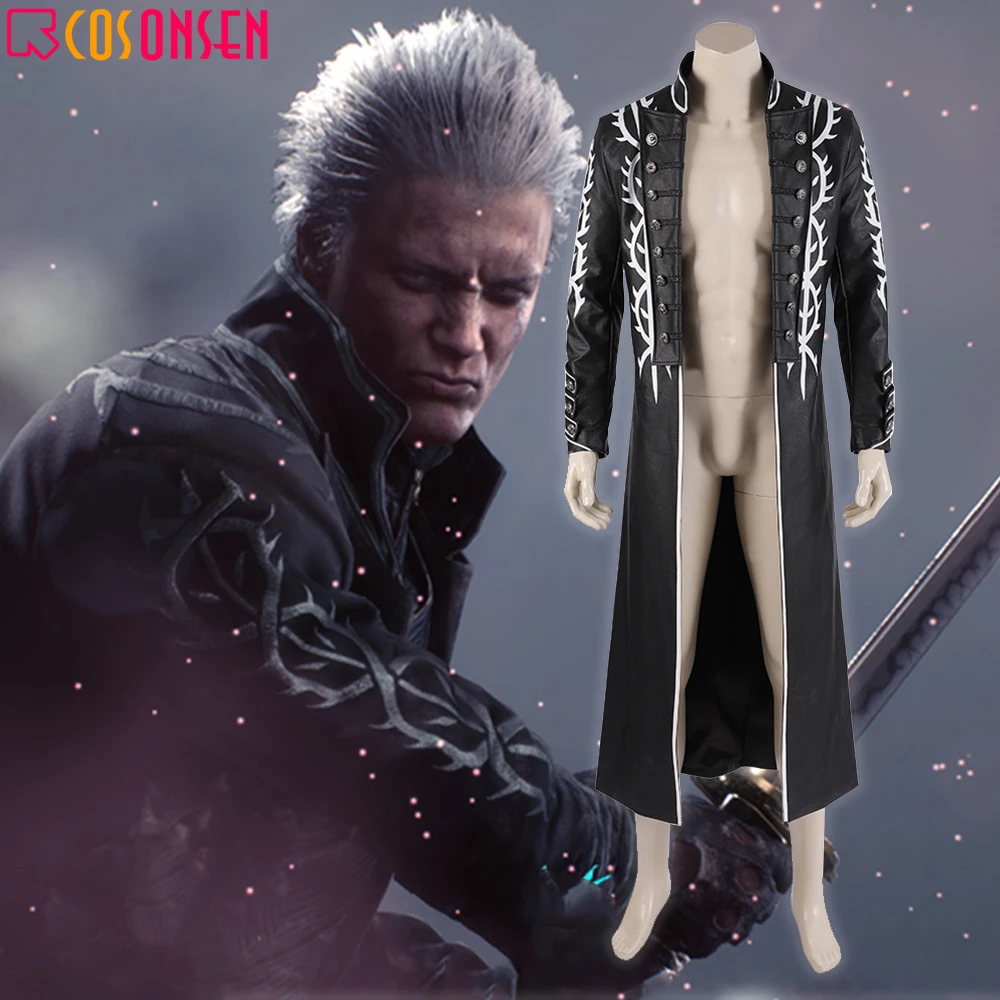 Cosonsen Devil May Cry 5 Costume Vergil Cosplay Halloween Outfits Fancy Dress