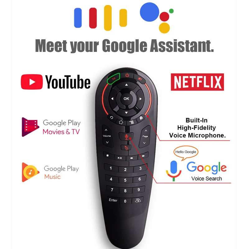 

G30 2.4G Gyroscope Wireless Air Mouse 33 Keys IR Learning Smart Voice Remote Control for X96 H96 MAX Android Smart TV box