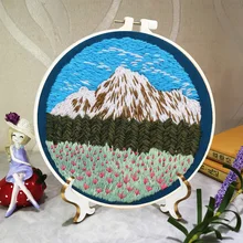 Paisagem diy padrão impresso bordado kit bordado bordado artesanal ponto cruz costura artes artesanato pintura decoração