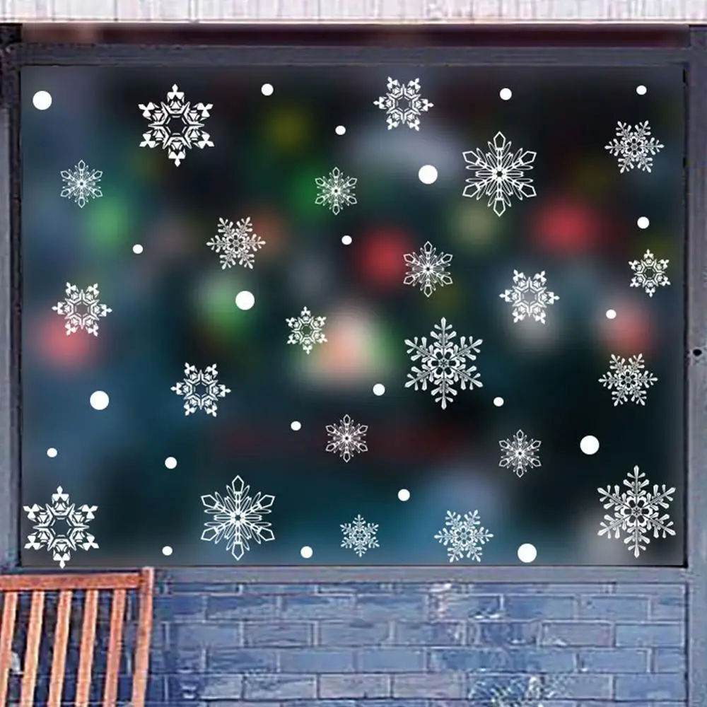 H Christmas Decoration For Windows Stickers Merry Christmas Wall Sticker Household Removable Glass Window Wall Sticker New Years - Color: H