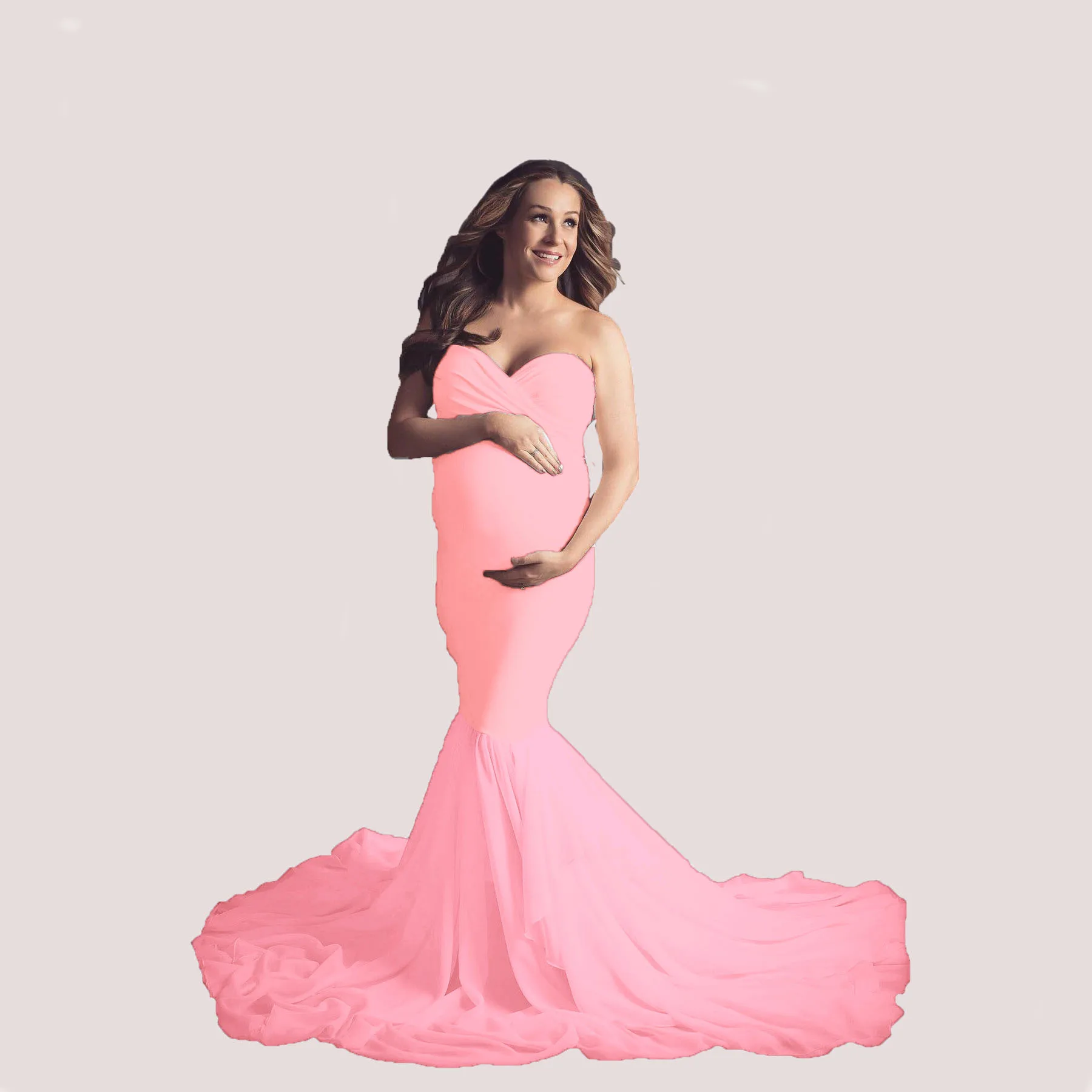 

2024 Photography Prop Pregnant Women Maxi Dress Gown Maternity Mother Daughter Match