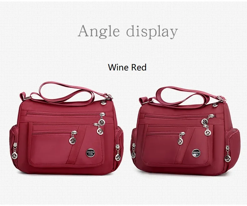 2021 Fashion Women Shoulder Messenger Bag Nylon Oxford Lightweight Waterproof Zipper Package Large Capacity Travel Crossbody Bag