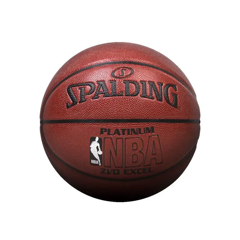 Spalding самого ценного игрока NBA из команды «логотип платины в помещении Баскетбол Официальный Размер 7, искусственная кожа, материал, который подойдет для преподавания, тренировки мяч 74-605Y - Цвет: 74-605Y