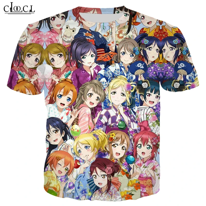 Модная женская и мужская футболка Love Live аниме с 3D принтом кофта коротким рукавом