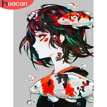 

HUACAN DIY Diamond Painting 5d Portrait Diamond Embroidery Cross Stitch Fish Handmade Gift Decorations For Home