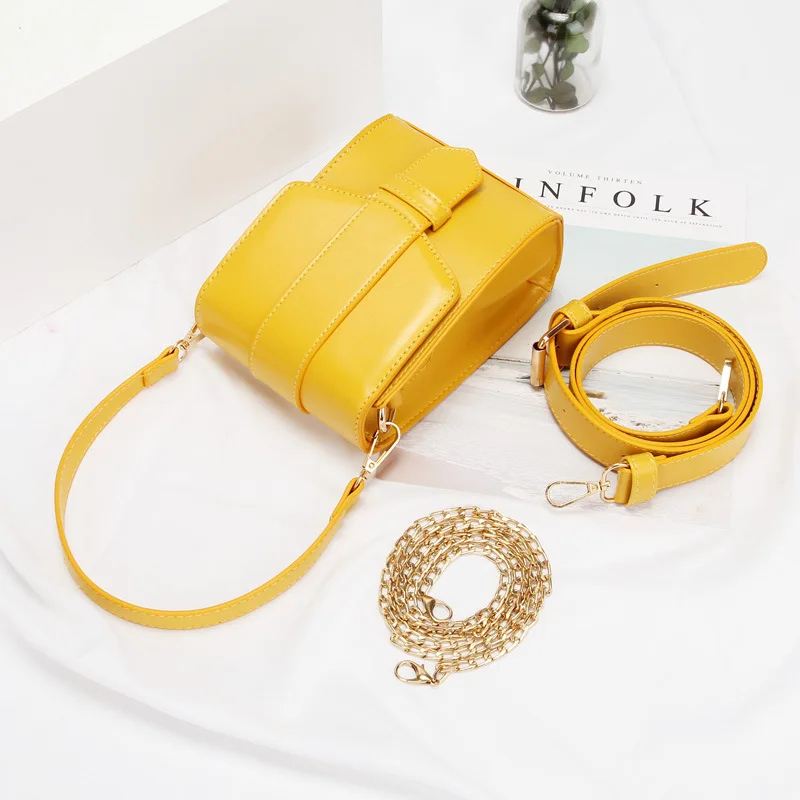 

2020 Ms. new PU leather solid color shoulder bag mobile phone bag vertical simple diagonal wide shoulder strap small square bag