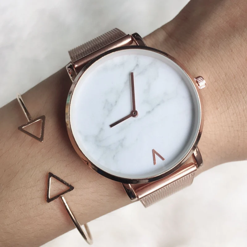 

Creative Women's Watches Simple Marble Quartz Wristwatch Casual Ladies Watch Stainless Steel Womens watch Relogio Feminino