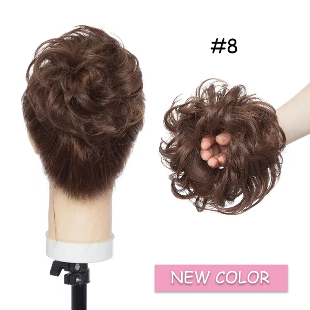 BENEHAIR Messy Hair Bun Scrunchy Curly Hair Chignon Women Chignon Synthetic Hair Extensions Updo Donut Hairpieces Fake Hair #8