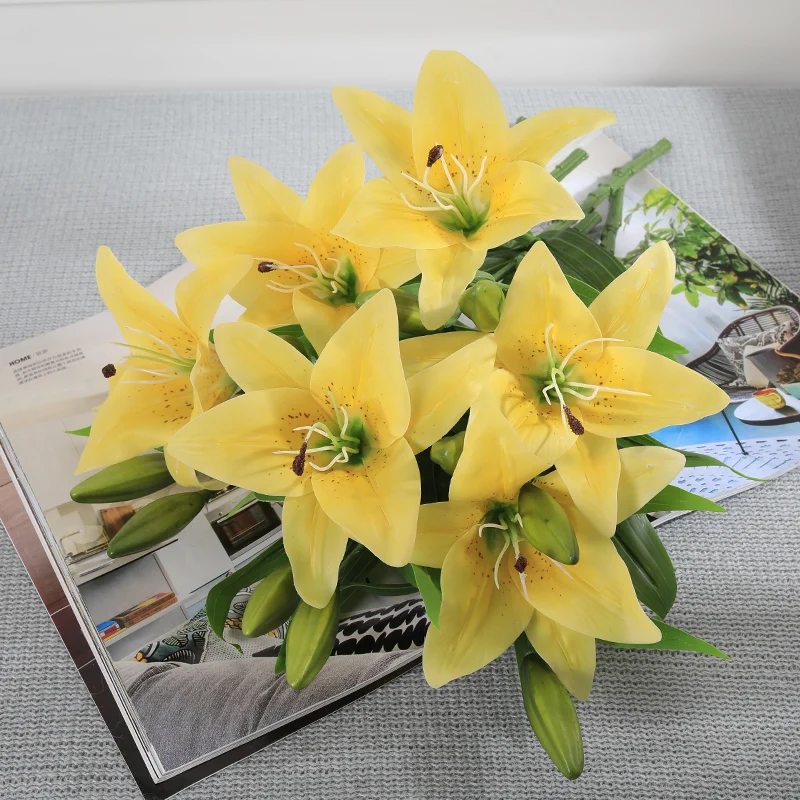 Artificial Flowers Lily Latex High Quality Lilies Beauty Forever Wedding Flowers Flores