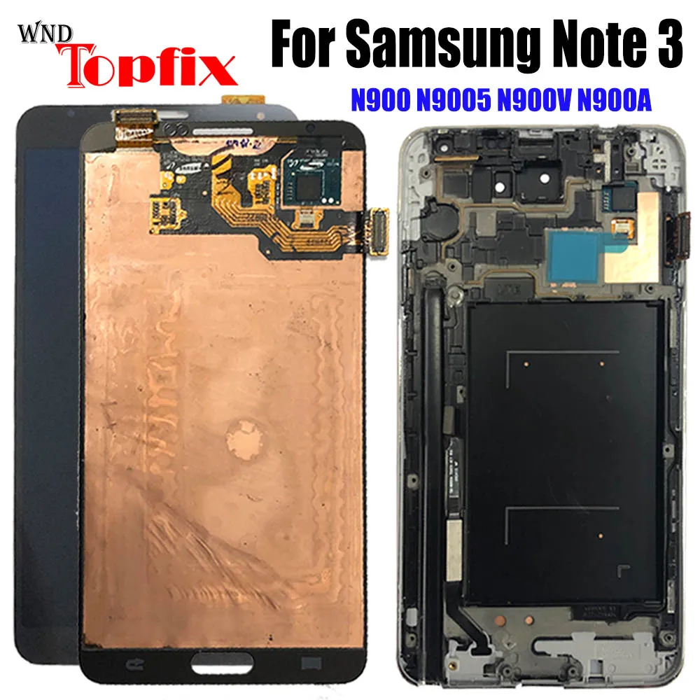 Super AMOLED For Samsung Galaxy Note 3 LCD N900 N9005 N900A N900V n900w8 Display Touch Screen Digitizer Assembly With Frame | Мобильные