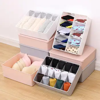 

Multi Grid Underwear Organizer Closet Bras Briefs Socks Ties Storage Drawer Box Drawer Organizers