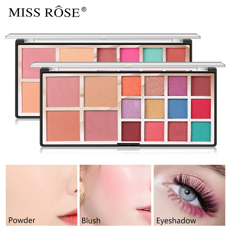 

Facial Makeup Palette Eyeshadow+2 Colors Blushe+2 Colors Powder Eyeshadow Highlighter Glitter Blusher Contour Pallete 12 Colors