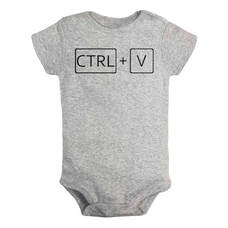 ifBaby2791G Забавная Одежда для маленьких мальчиков и девочек, г., battery Mini Boss Ctrl+ c комбинезон с короткими рукавами, спортивный костюм подарок из хлопка - Цвет: ifBaby2791G