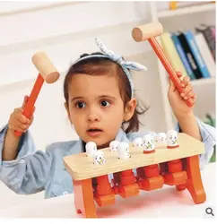 Детский игровой игрушечный хомяк Младенцы Ранние развивающие деревянные развивающие строительные блоки Beat обучающая игрушка напрямую от