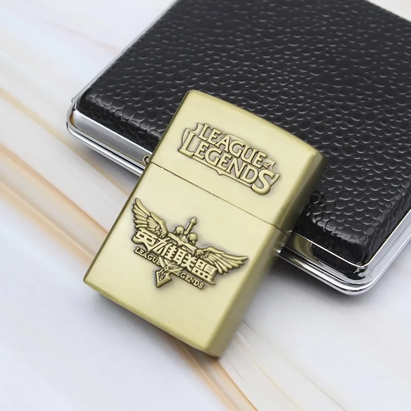 

New LOL Lighter Grinding Wheel Free Fire Flint Metal Kerosene Windproof Lighter Gasoline Refillable Cigarette Gadgets For Men