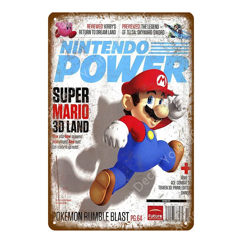 Классический постер для видеоигр Nintendo мультфильм Super Mario Настенная Наклейка Sega