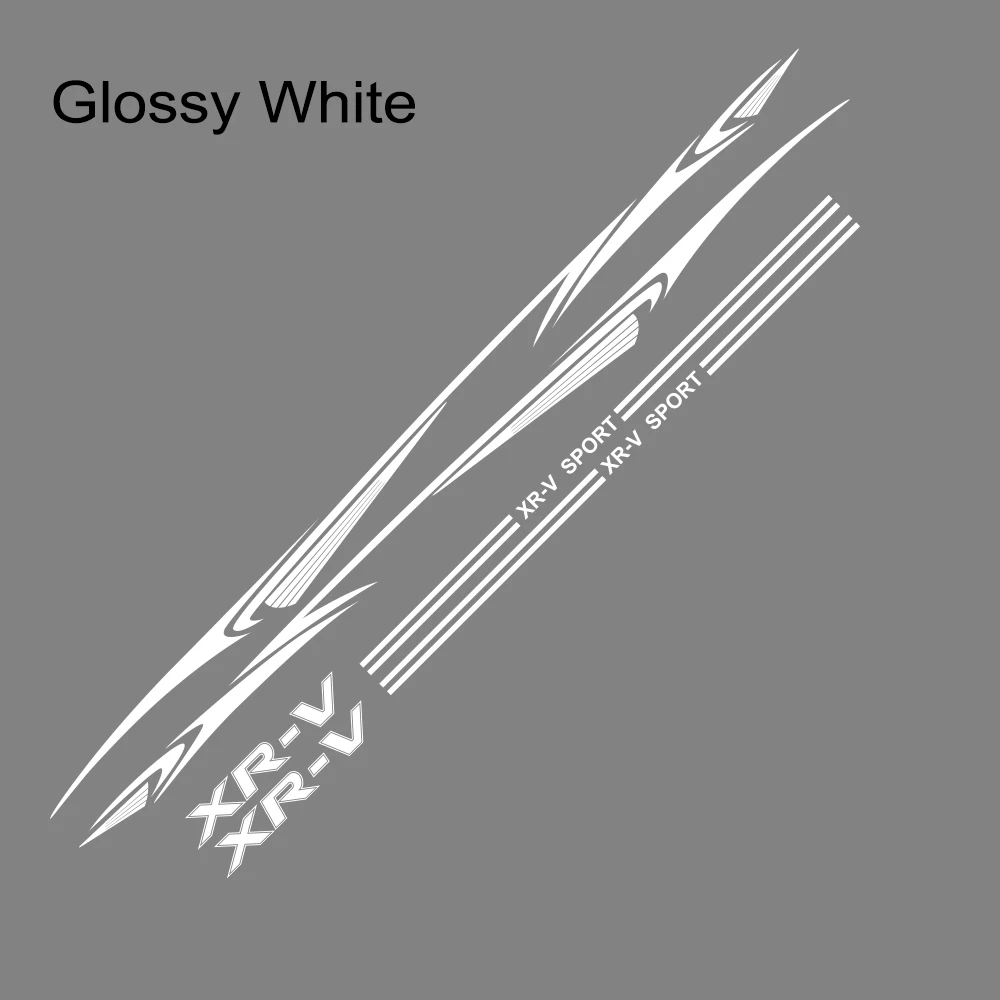 Glossy White 1 комплект Светоотражающая боковая гирлянда для двери автомобиля Viny ПВХ наклейки для Honda XR-V украшения кузова автомобиля наклейки и наклейки аксессуары - Название цвета: Glossy White