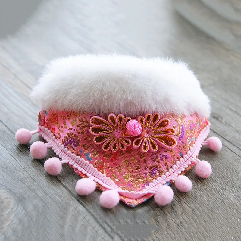 Christmas Dog Accessories Warm Pet Bandana Short Plush Dog Scarf Cute Pet Accessories for Puppy Cat Winter Dog Supplies