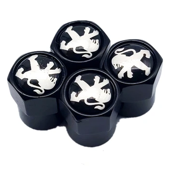 

4pcs Car Wheel Tire Valve Caps Stem Case For Peugeot 107 108 206 207 308 307 508 2008 3008 emblems Auto Accessories