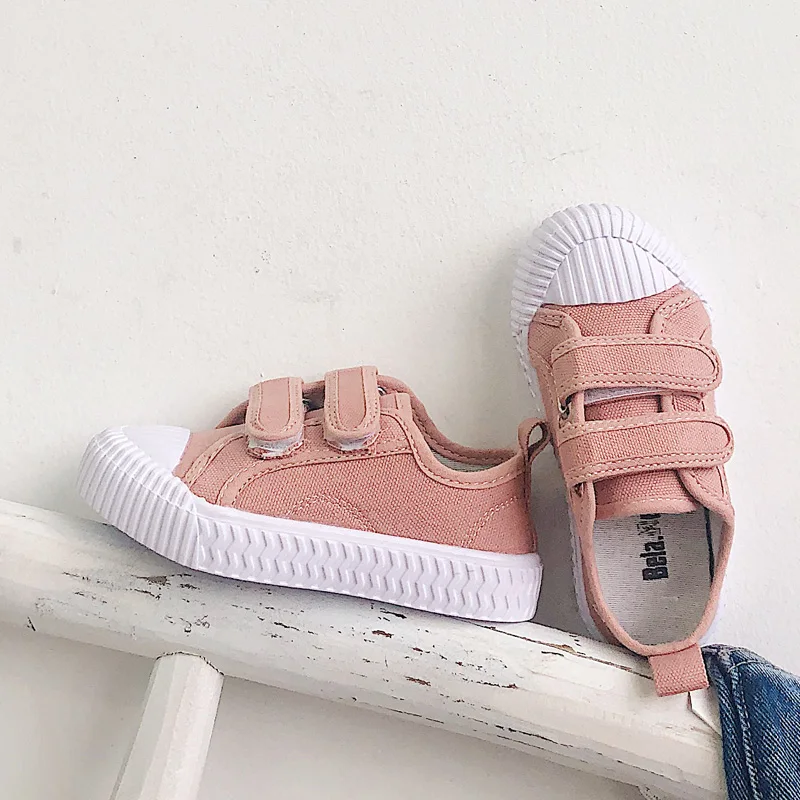 RumRam Kids Shoes For Girls Children Canvas Shoes Boys Sneakers Spring Autumn Candy Color White Short Fashion Children Shoes Kid - Цвет: Pink