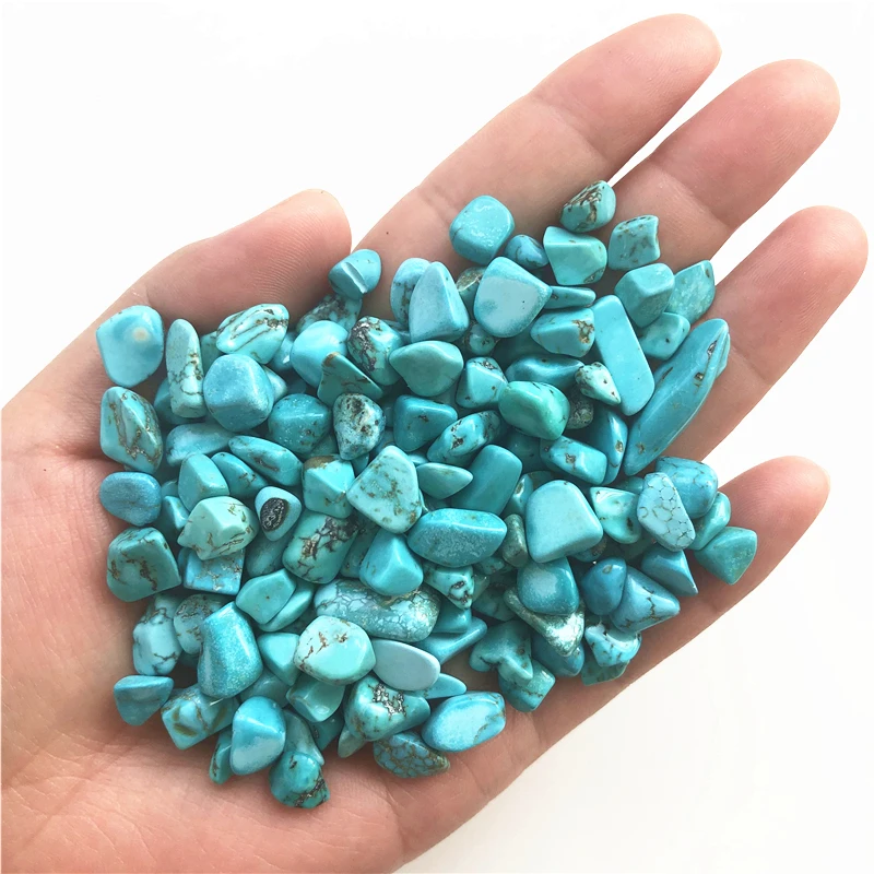 

7-9mm Green Turquoise Gravel Rock Rough Stone Nugget Healing Gravel Fish Tank Natural Stone Crystal 50g