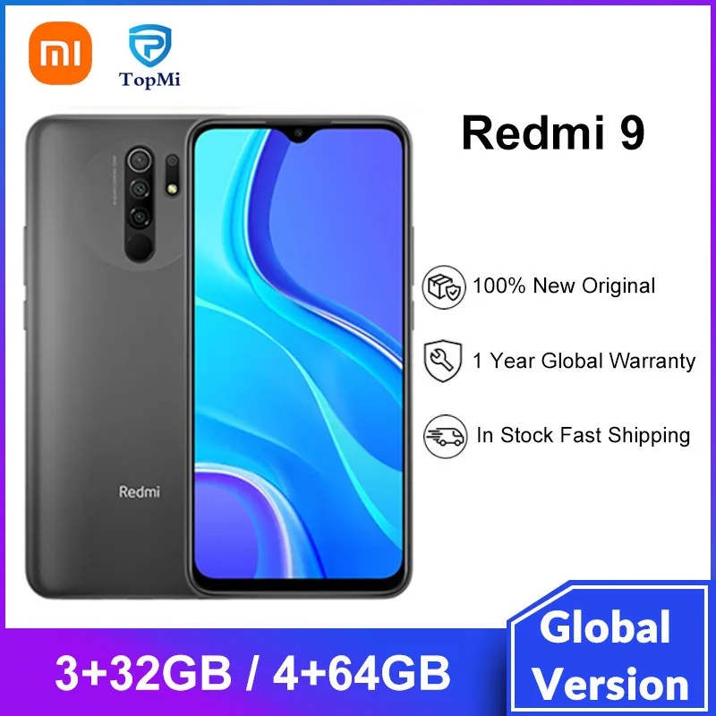 Смартфон Xiaomi Redmi 9 4 ГБ 64 3 32 Восьмиядерный процессор Helio G80 камера 13 МП с ии дисплей