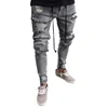 Plus Size Jeans for Men Fashion Knee Hole Stretch Destroyed Frayed Denim Pants Casual Skinny Gray Ripped Jeans Pantalones 1