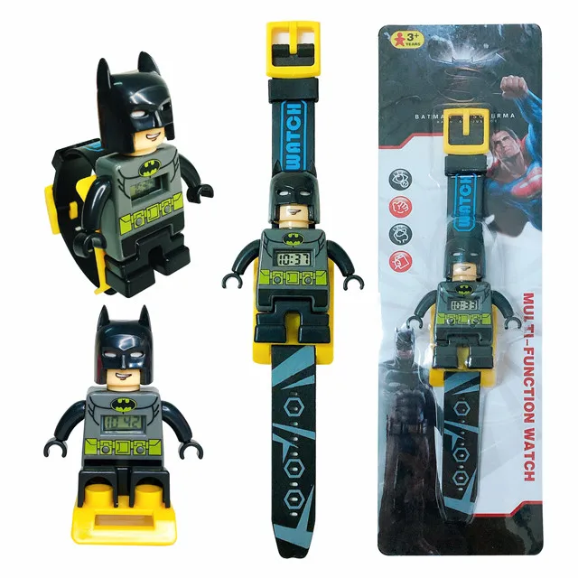Batman Супер игрушки герои часы строительные блоки Marvel Человек-паук Супермен экшен-фигурка Бэтмена игрушки для детей Новогодний подарок - Цвет: Batman