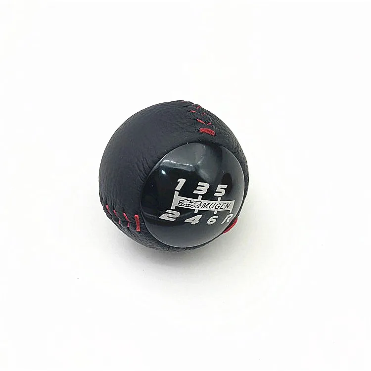 6 Speed Black Ручка переключения передач 5 6 скоростей M10* 1,5 кожаная ручка переключения передач подходит для гонок Mugen Honda Civic Accord City FD2 FN2 EP3 TYPE R DC2 DC5 AP1 - Название цвета: 6 Speed Black