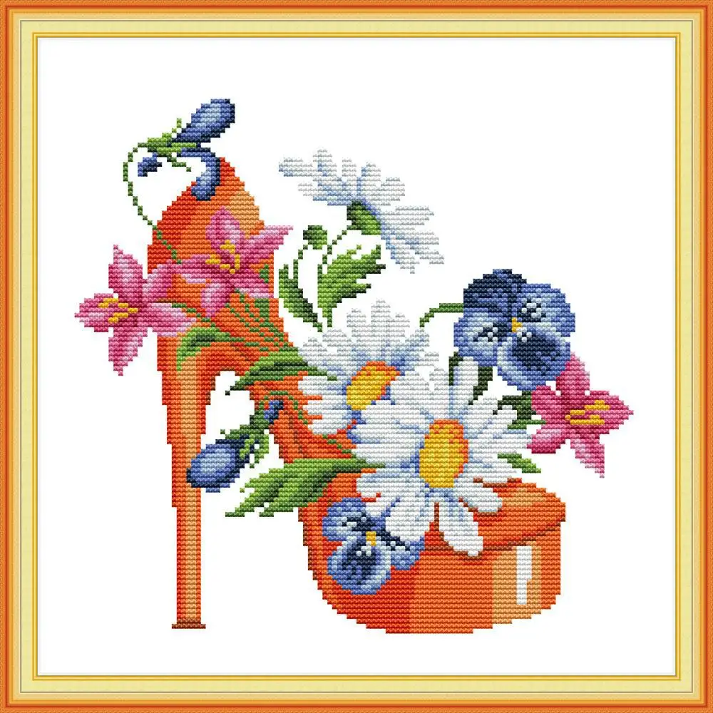 Joy Sunday модные туфли на высоком каблуке Счетный Набор для вышивки крестом вышивка рукоделие