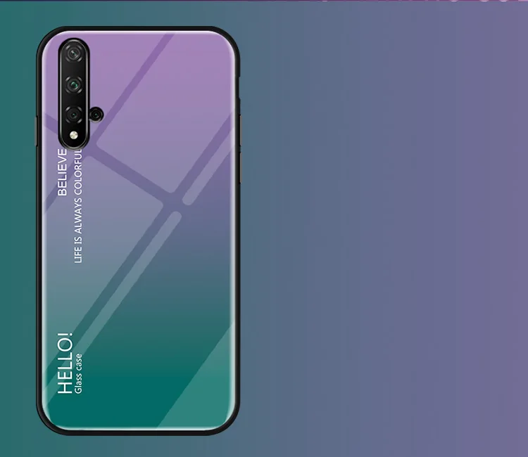 Модный градиентный стеклянный чехол для телефона huawei Honor 20 PCT-L29, полная защита, бампер для huawei Honor 20 Pro, чехол для телефона