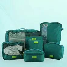Нейлоновая упаковка, куб, дорожная сумка, система, прочная, 7 штук, набор, большая вместимость, сумки, унисекс, одежда, сортировка, организовать