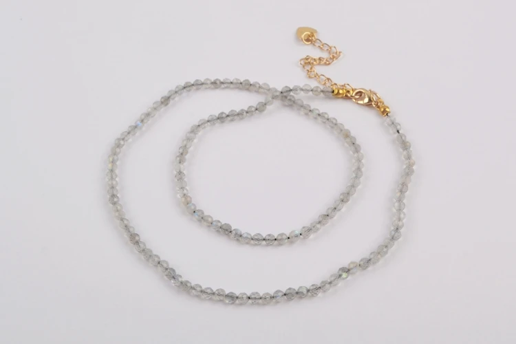 Natural Labradorite BOROSA бисерное ожерелье 16 дюймов 3 мм натуральные многотипные камни граненые бусы ожерелье ювелирные изделия драгоценные камни камень бусы цепи Чокеры JT265 - Окраска металла: Natural Labradorite