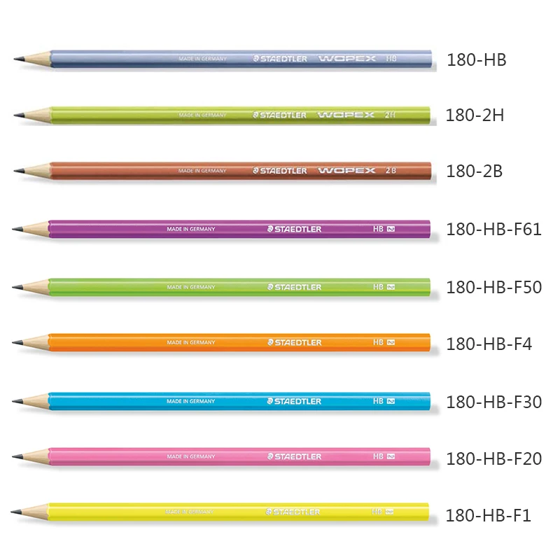12 шт. немецкий STAEDTLER WOPEX 180/182 карандаш для учеников начальной школы HB/2B/2 H Эскиз Рисование съедобный материал