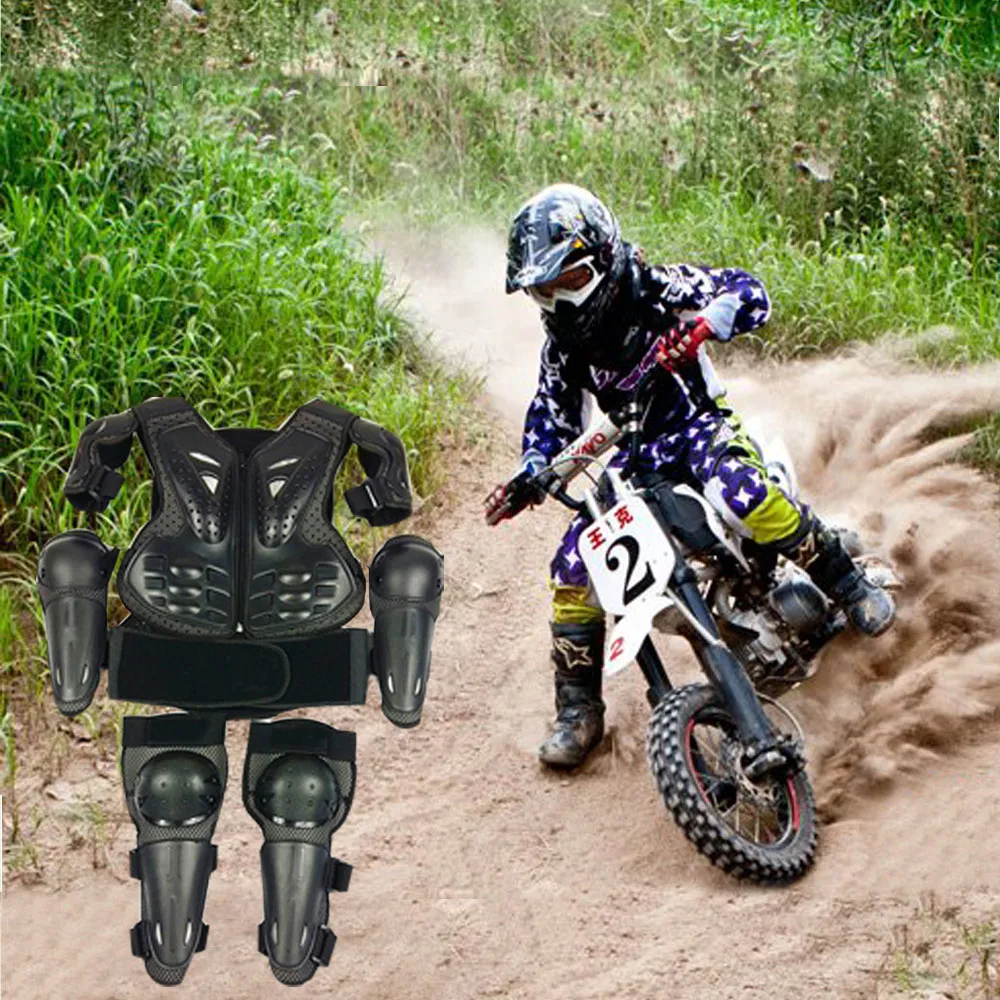 For Height 0.8-1.7M Child Kids Motocross Body Protective gear Vest armor MTB Off road suits Chest Spine Knee Elbow Guard