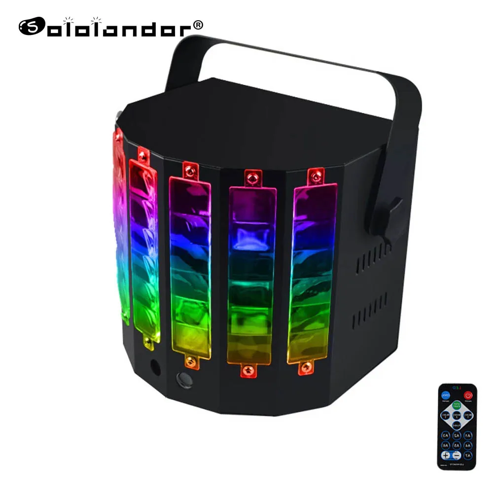 Remote Control Dj RGB Led Disco Laser 2 In 1 Mini Butterfly Light DMX512 Lazer Fog Machine Stage Lighting Wedding Night KTV Club