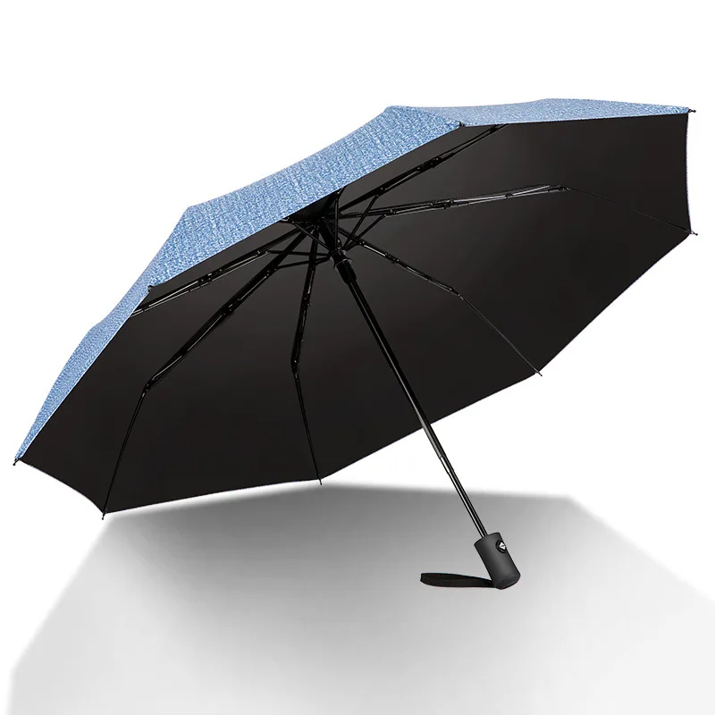 Бизнес автоматический джинсовый Зонт двойного назначения Складной Черный Пластиковый Солнцезащитный простой мужской подарок зонтик дождь Женский Одна кнопка на