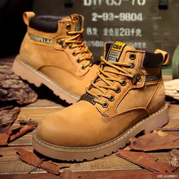 

Fashion men's high-end leather Martin boots, outdoor casual tooling boots, non-slip wear-resistant high-top boots