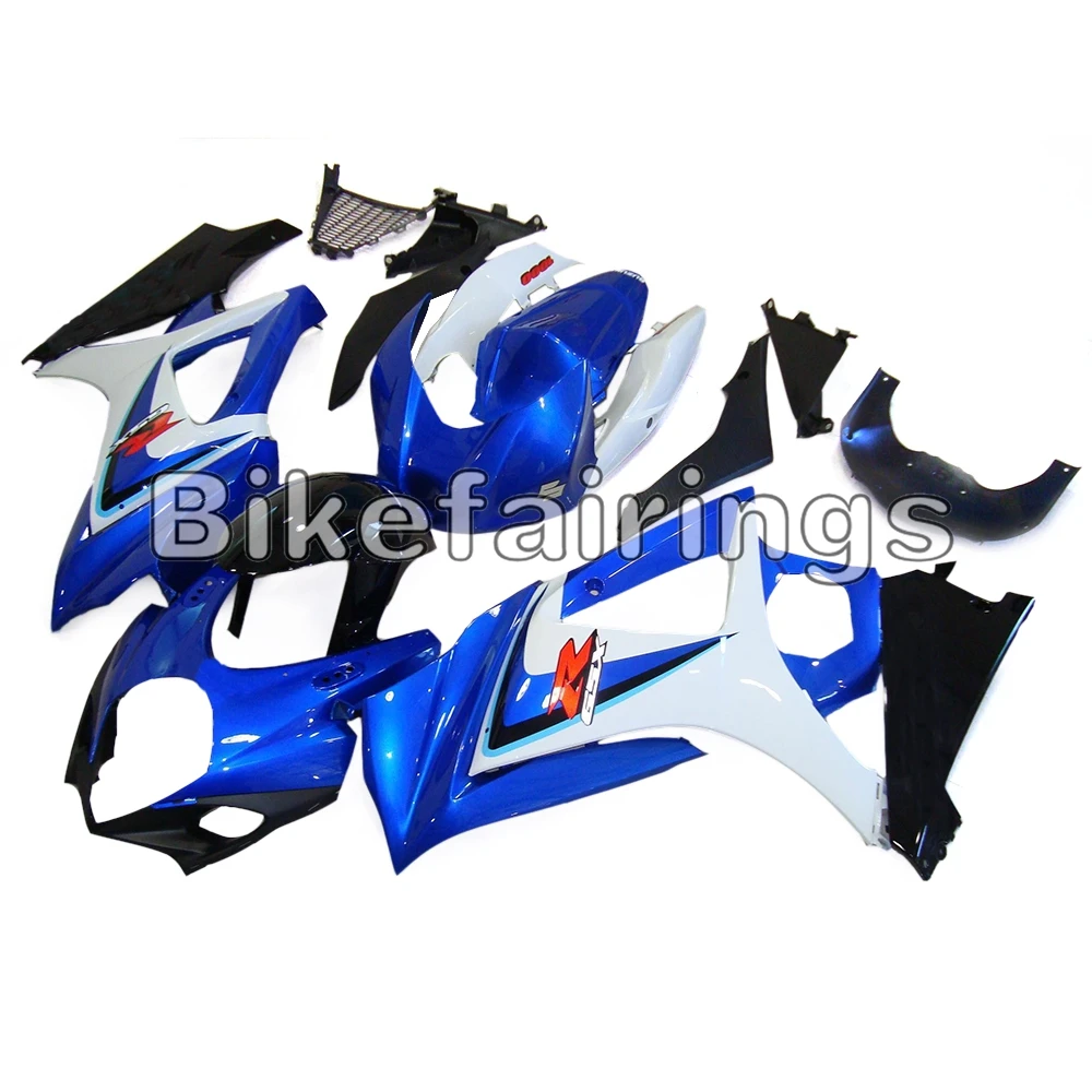 White Blue Pieces with Black Lowers Sportbike Body Frames For Suzuki GSXR1000 K7 2007 2008 ABS