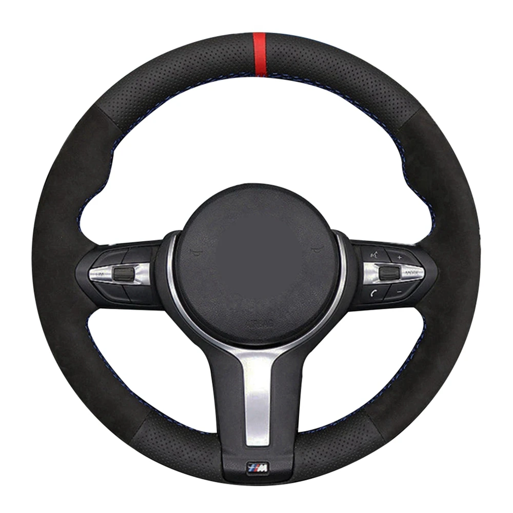 Чехол рулевого колеса автомобиля из натуральной кожи и замши для BMW M4 M5 M6 F87 M2 F80 M3