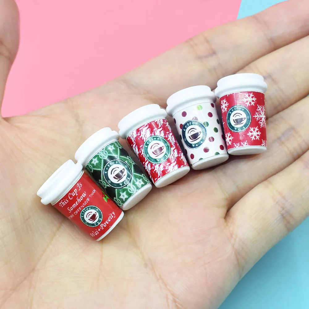 8pcs 1:12 Doll House Decration Accessories Mini Food Coffee Drink Ice Cream Wine Cup Bottle for Kids Toys 6