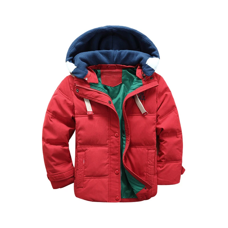 Г. Новая одежда для маленьких мальчиков зимнее пальто для мальчиков детская куртка с капюшоном Детская бархатная куртка От 5 до 10 лет модная детская одежда - Цвет: red