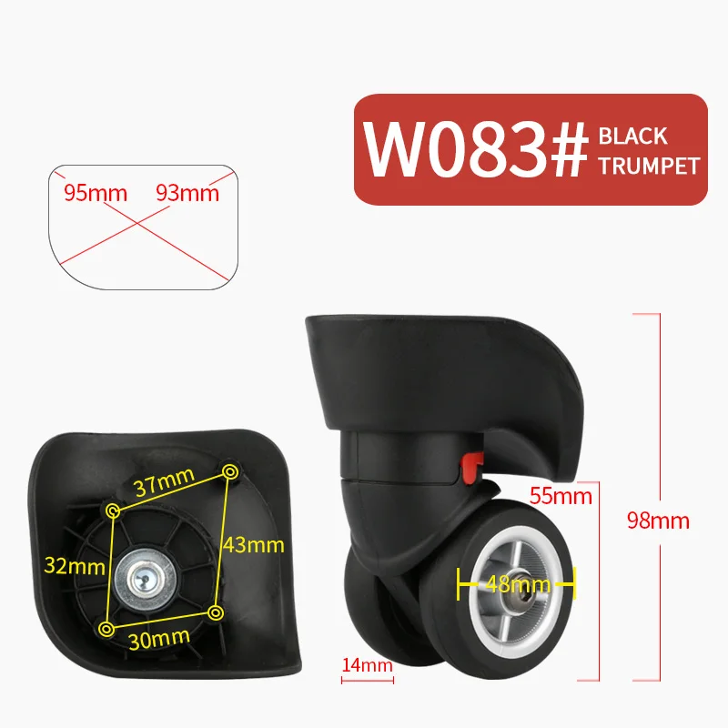 W083 Small Black Чемодан На сменных колесах, чемодан на колесиках, чемодан на колесиках, сумка на колесиках, аксессуары на колесиках, цветная Бесшумная тяга, коробка, колесо - Цвет: W083 Small Black