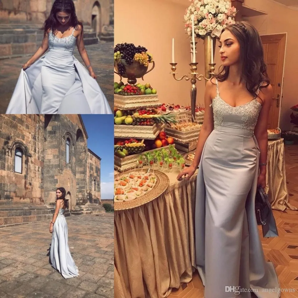 Graceful Light Sky Blue Over Rok Avondjurken Applicaties Kant Spaghettibandjes Mermaid Prom Party Gown Pageant Avondjurk Graceful Light Sky Blue Over Rok Avondjurken Applicaties Kant Spaghettibandjes Mermaid Prom Party Gown Pageant Avondjurk