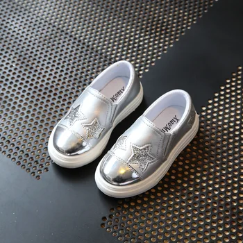 

Casual Children Shoes for Boys and Girls Sports Shoes Spring Autumn Fashion Sequins Leather Flats Soft Sole School Kids Shoes