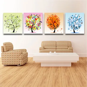 

DIY 5D diamond painting landscapes diamond embroidery four season trees painting round rhinestones for living room decoration