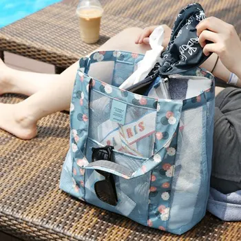 

Oxford Sand Mesh Bag Picnic Fashion Storage Bags Cosmetics Economic Travel Bag Summer Large Capacity Clothes Towel Outdoor
