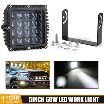 

60W 6000 LM 5 Inch 4D LED Work Light Spotlight Spot Flood Combo Beams Auto LED 4x4 Offroad For Car Truck Tractors Boat ATV
